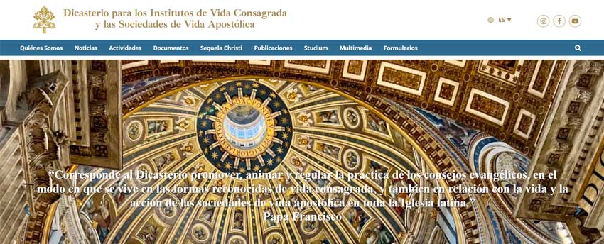 En línea la nueva página web del Dicasterio para los Institutos de vida consagrada y las Sociedades de vida apostólica